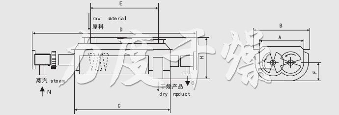 JYG系列空心槳葉干燥機安裝結(jié)構(gòu)圖 JYG系列空心槳葉干燥機安裝結(jié)構(gòu)圖